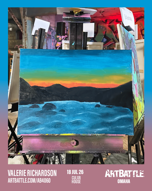 Promotional asset for Art Battle Omaha on July 18, 2026: ab4060_valerie richardson.png.
