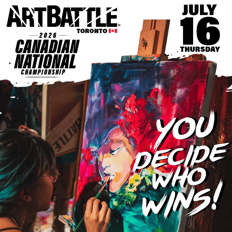 Promotional asset for Art Battle Toronto on July 16, 2026: ab4029_ads_1-1.png.
