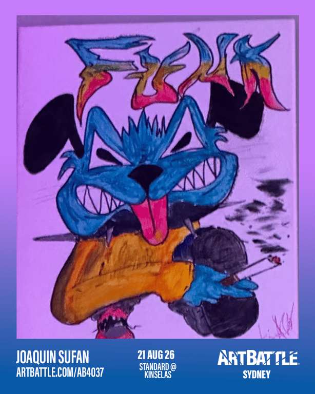 Promotional asset for Art Battle Sydney on August 21, 2026: ab4037_joaquin sufan.png.