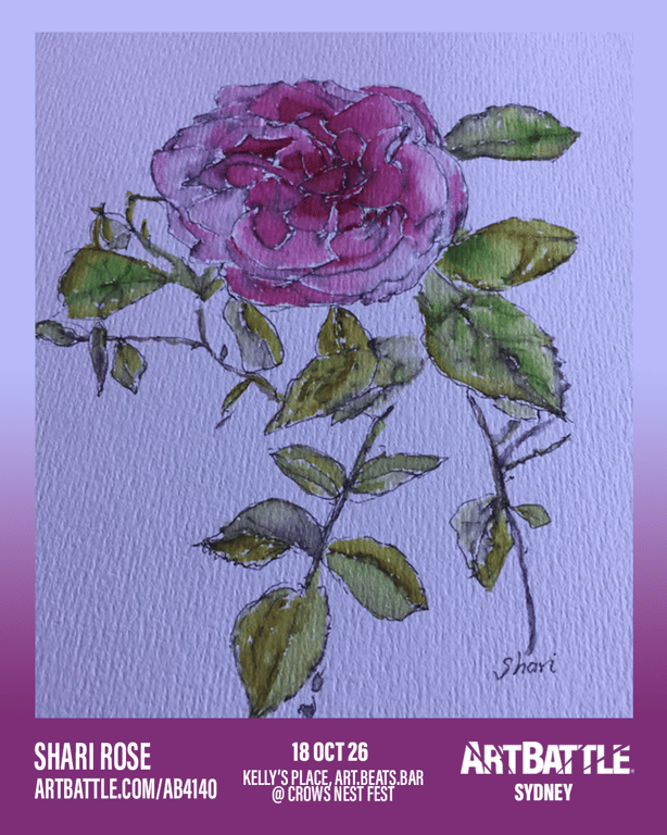 Promotional asset for Art Battle Sydney on October 18, 2026: ab4140_shari rose.png.