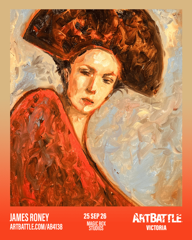 Promotional asset for Art Battle Victoria on September 25, 2026: ab4138_james roney.png.