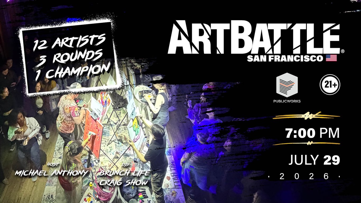 Promotional asset for Art Battle San Francisco on July 29, 2026: AB4107 - San Francisco - 29JULY2026A2.jpg.