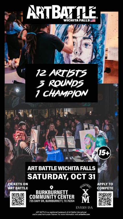 Promotional asset for Art Battle Wichita Falls on September 19, 2026: AB4117 - Wichita Falls -31OCT2026A.jpg.