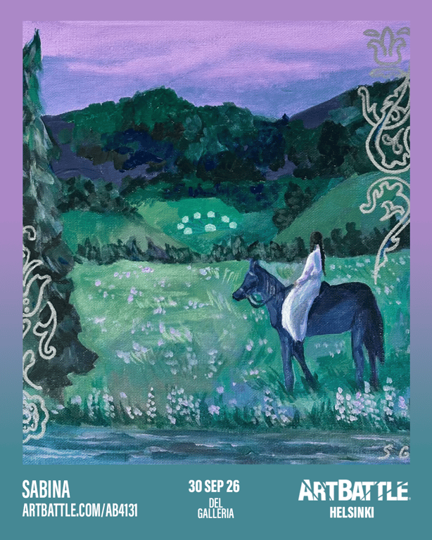 Promotional asset for Art Battle Helsinki on September 30, 2026: ab4131_sabina.png.