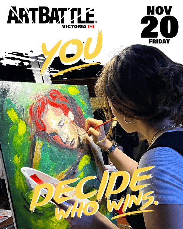 Promotional asset for Art Battle Victoria on November 20, 2026: ab4155_ads_4-5.png.