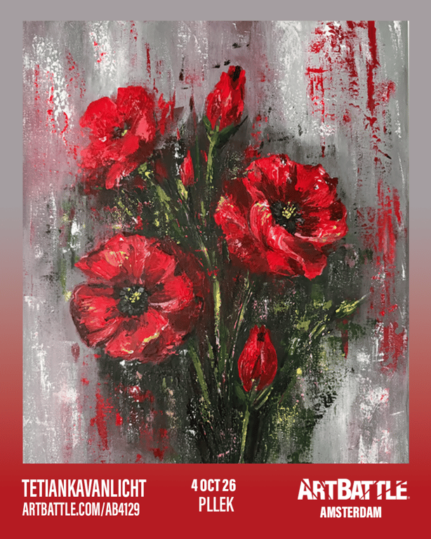 Promotional asset for Art Battle Amsterdam on October 4, 2026: ab4129_tetiankavanlicht.png.