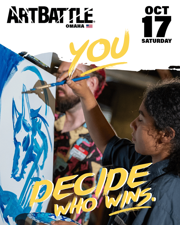 Promotional asset for Art Battle Omaha on October 17, 2026: ab4070_ads_4-5.png.
