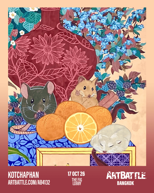 Promotional asset for Art Battle Bangkok on October 17, 2026: ab4132_kotchapan.png.