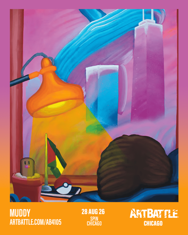 Promotional asset for Art Battle Chicago on August 28, 2026: ab4105_muddy.png.
