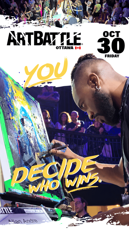Promotional asset for Art Battle Ottawa on October 30, 2026: ab4152_ads_9-16.png.