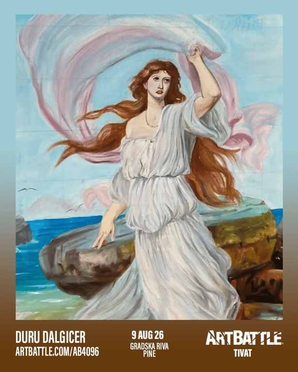 Promotional asset for Art Battle Tivat on August 9, 2026: ab4096_duru dalgicer.png.