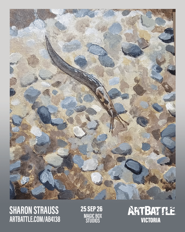 Promotional asset for Art Battle Victoria on September 25, 2026: ab4138_sharon strauss.png.