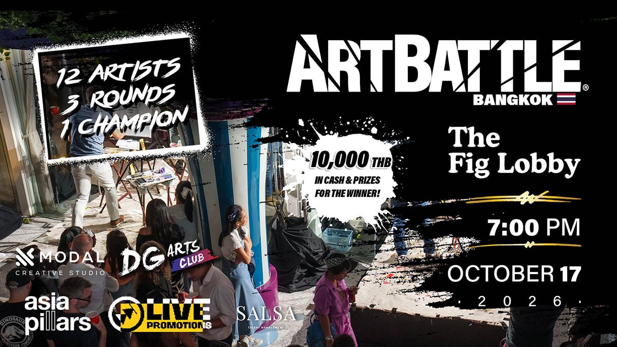 Promotional asset for Art Battle Bangkok on October 17, 2026: AB4132 - Bangkok - 17OCT2026A2 - Meetup 1200x675.jpg.