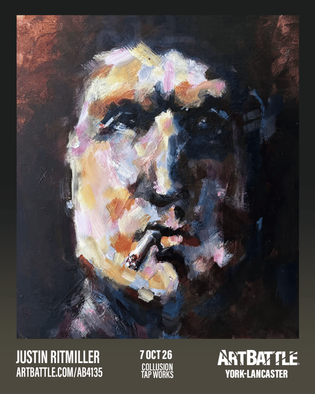 Promotional asset for Art Battle Lancaster on October 7, 2026: ab4135_justin ritmiller.png.