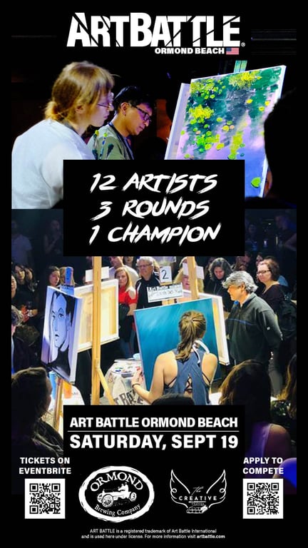 Promotional asset for Art Battle Ormond Beach on September 19, 2026: AB4099 - Ormond Beach - 19SEP2026A.jpg.