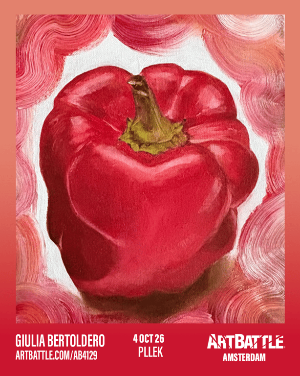 Promotional asset for Art Battle Amsterdam on October 4, 2026: ab4129_giulia bertoldero.png.
