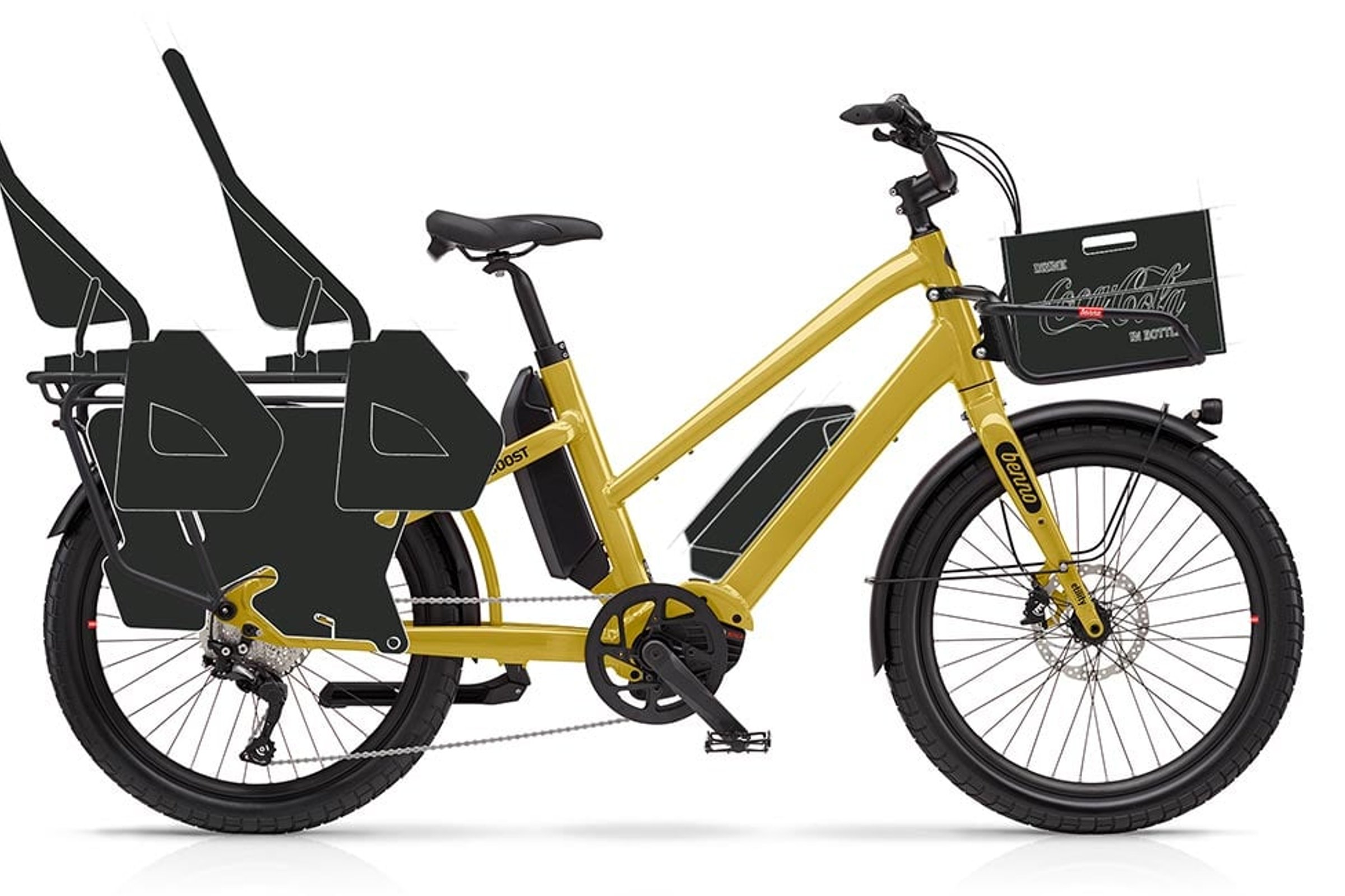 Wasabi grønn Benno Boost 10D CX500 EVO5 fra siden med barneseter.