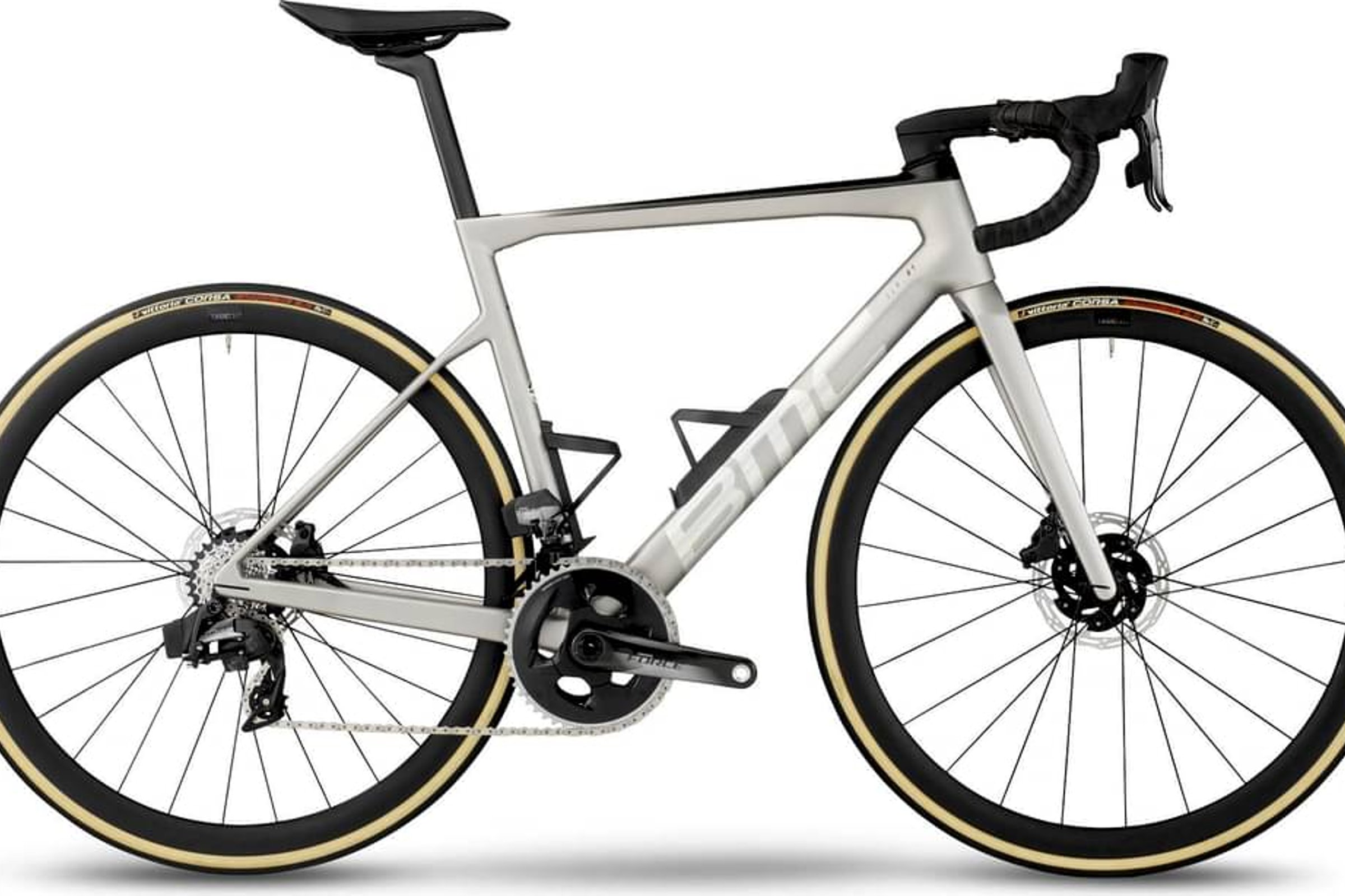 Lys grå BMC Teammachine SLR01 FOUR sett fra høyre side.