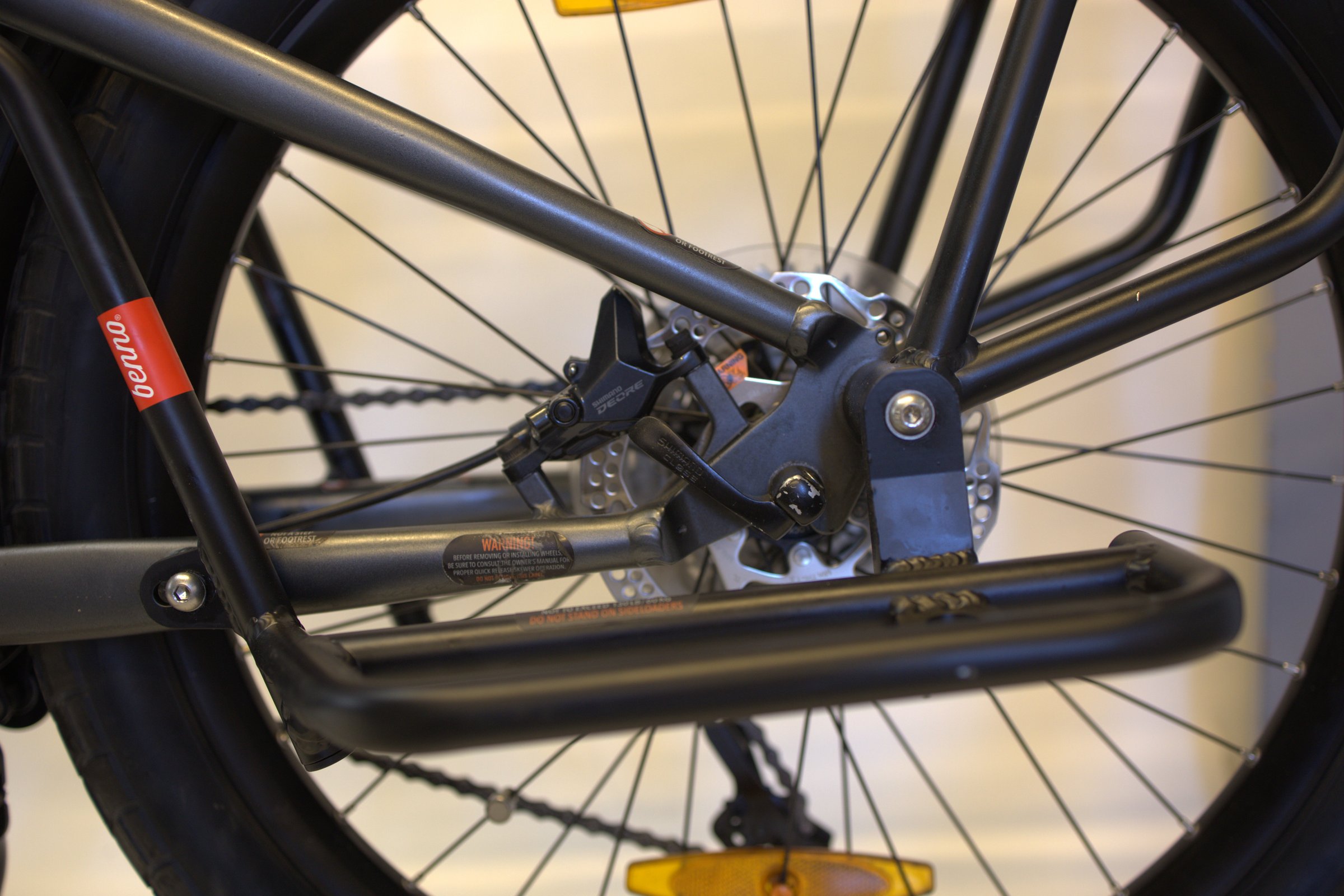 Benno Boost 10D CX500 med  frontbærer, fothvilere, dobbeltstøtte og foldelås