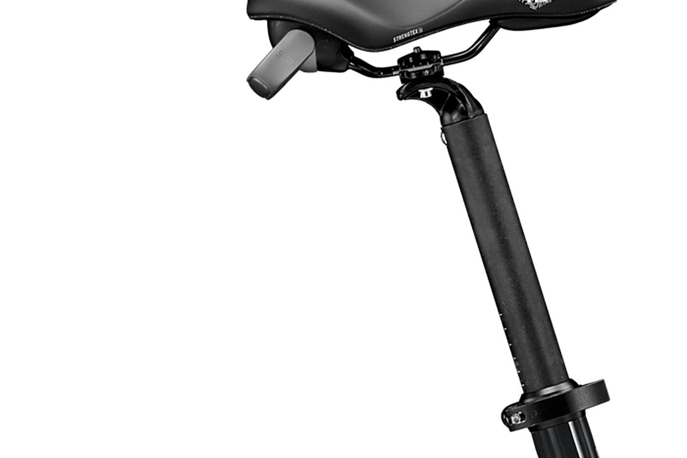 Svart KTM MACINA FOLD 20" sete og bakramme sett fra siden.