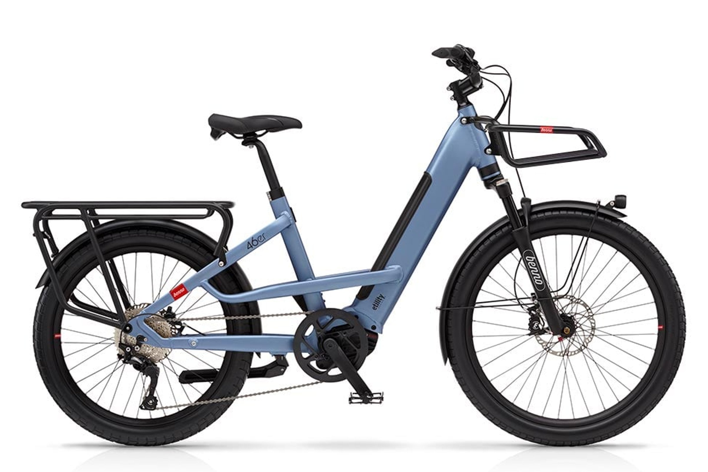 Denim Blue Benno 46er 10D CX500 elsykkel fra siden.