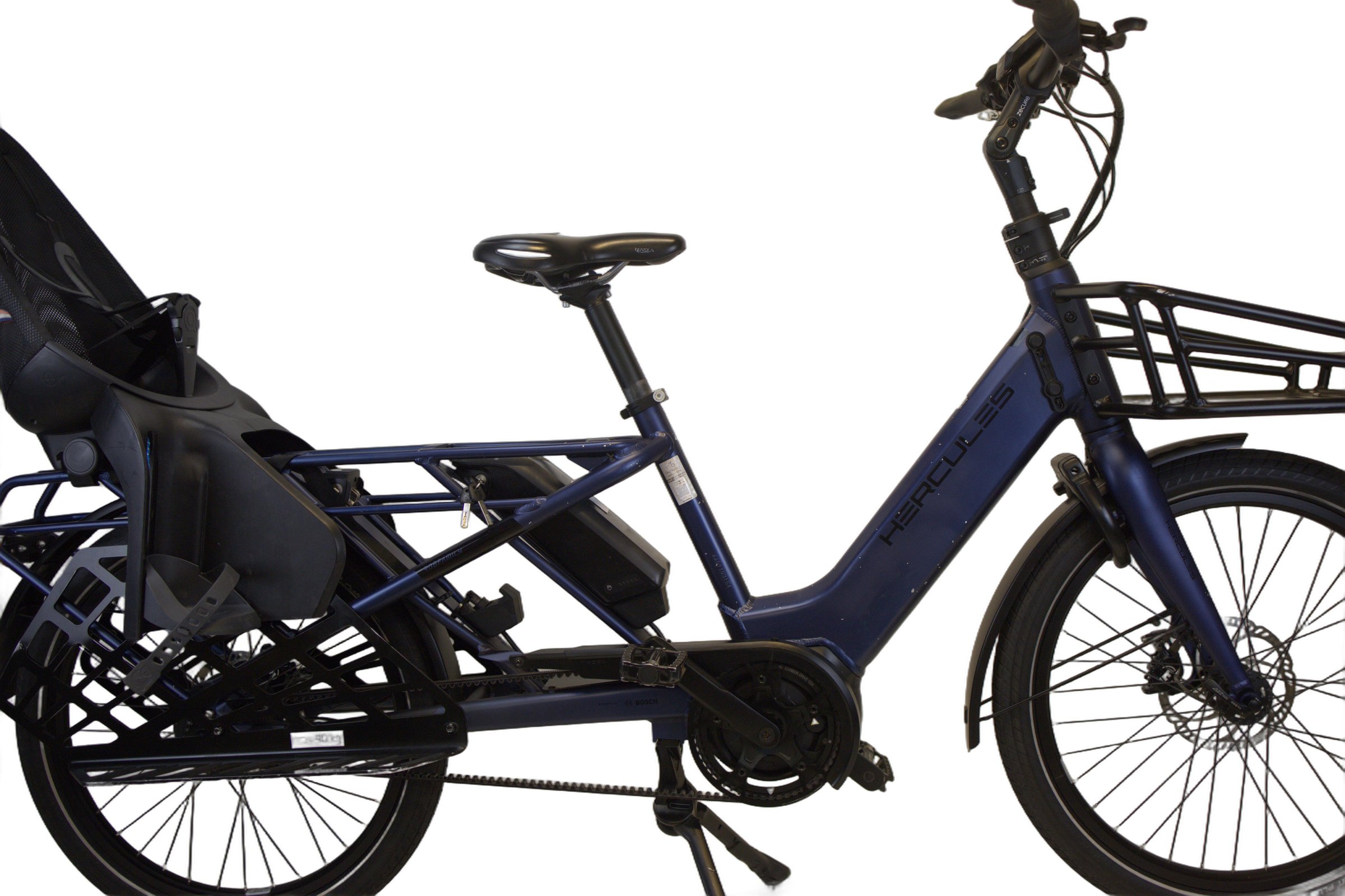 HERCULES ROB FAMILY (1437 km) med barnesete og vinterdekk, kurv og fothviler bak