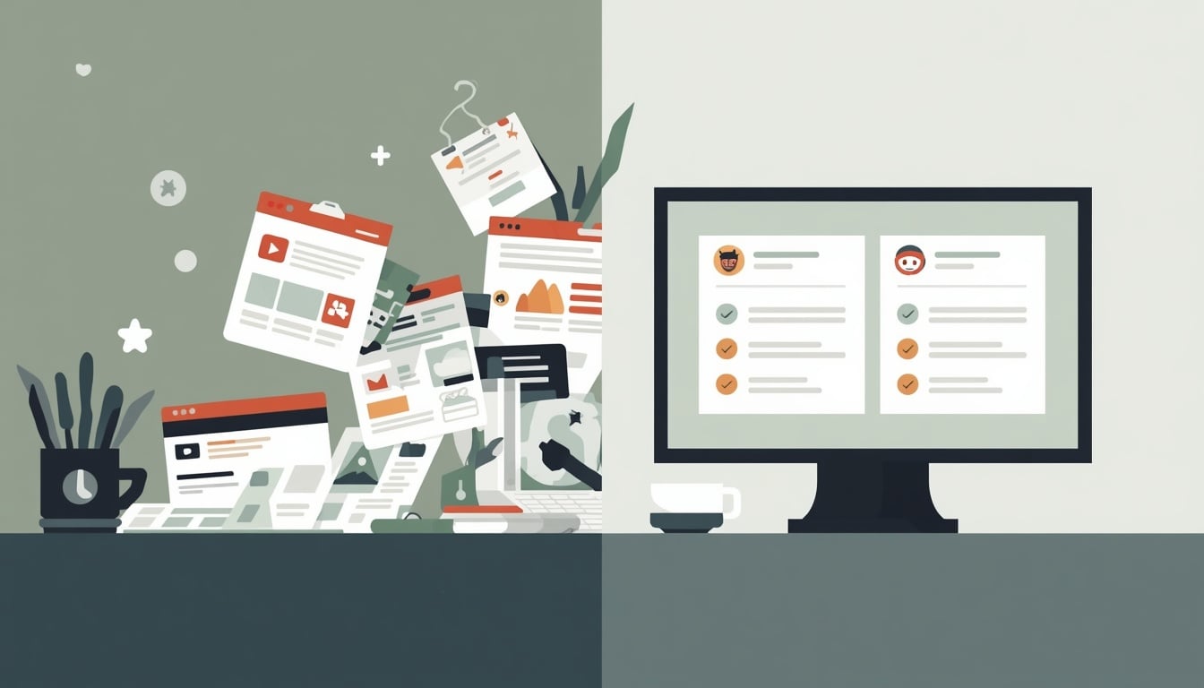 Messy online course research versus clean side-by-side course comparison using verified data