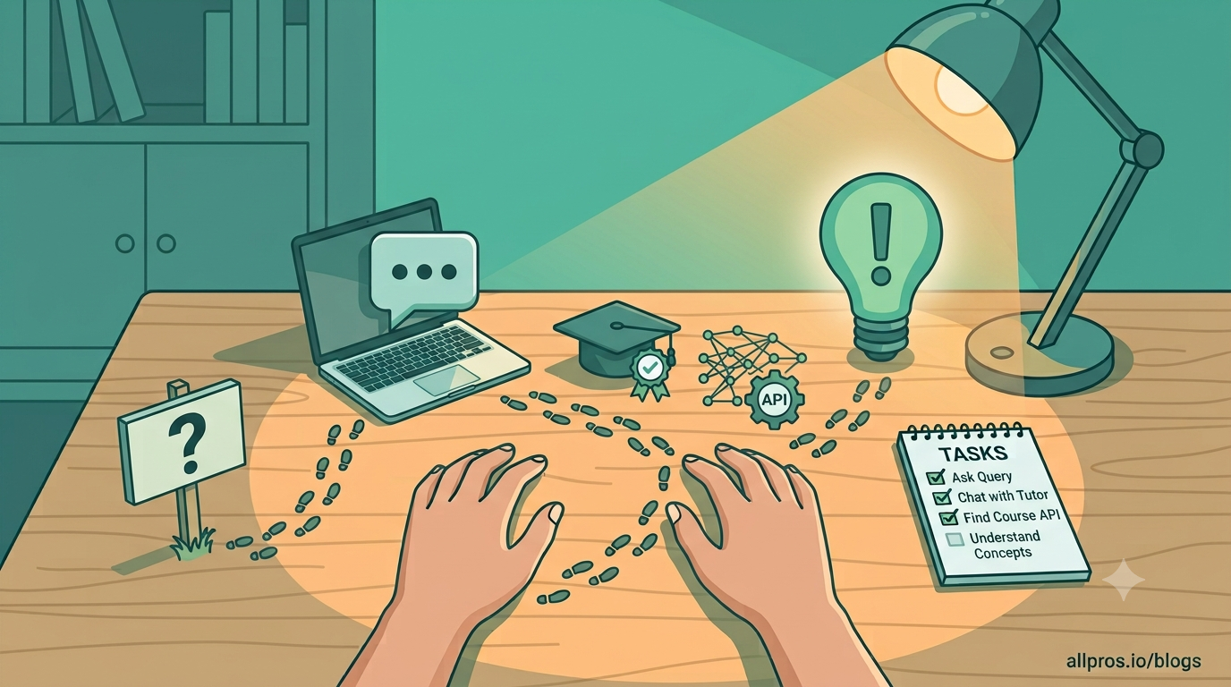 Illustration representing the trial-and-error learning path for using claude effectively