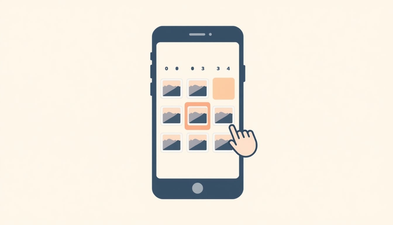 Illustration of reordering photo slides while creating an Instagram carousel post