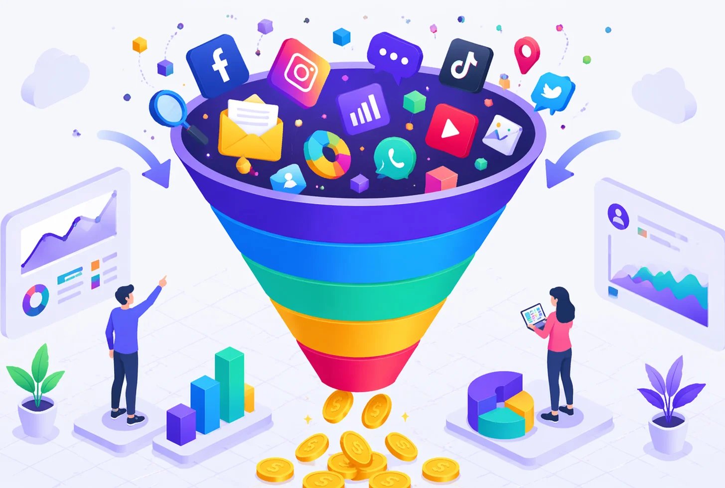 Webinar Sales Funnel with Live Streaming Webinar Marketing banner