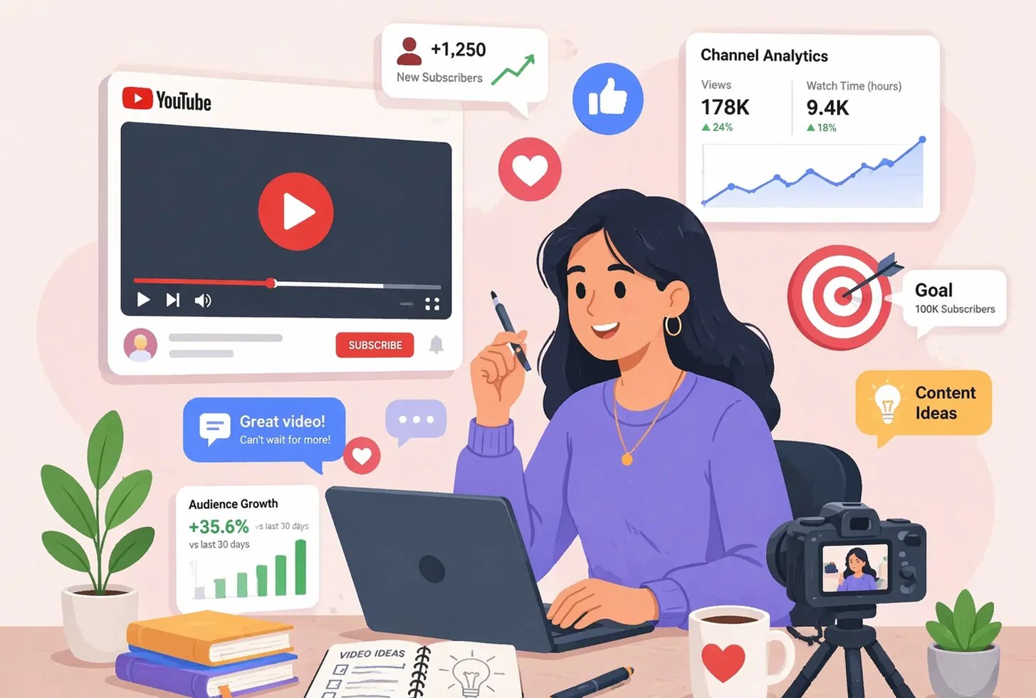 0 to 100K Subscribers: The Ultimate YouTube Masterclass! banner
