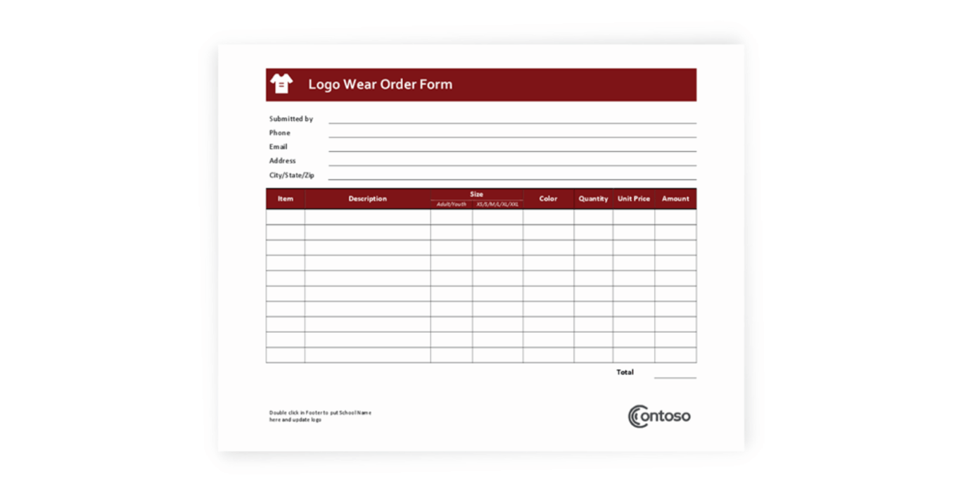 Fillable form template example