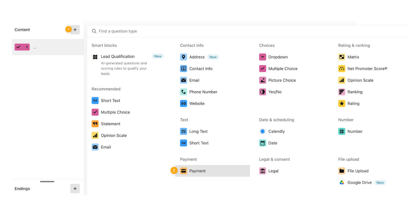 Typeform payments question