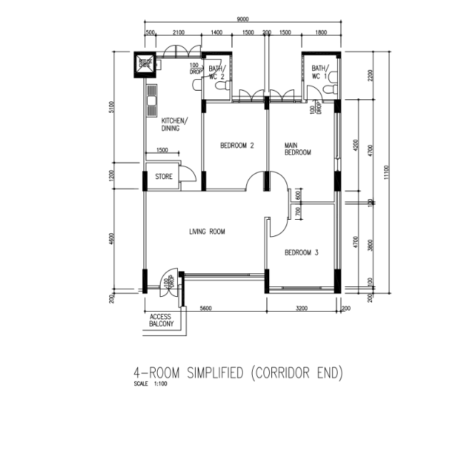 693 Hougang Street 61 – floor plan