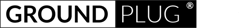 GroundPlug® Easy Mounting SystemTM Logo. The GroundPlug® logo. The word "GROUND" is in bold, black letters on a white rectangular background on the left. The word "PLUG" is in white, outlined letters on a black rectangular background on the right. A registered trademark symbol (®) is in the upper right corner of the black rectangle.