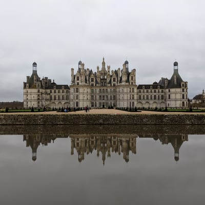 Chateau de Chambord with ornate towers and symmetry