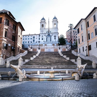 Spanish Steps leading up to Trinita dei Monti in Rome