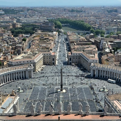 Panoramic view from the top of Saint Peter's Basilica in Vatican City