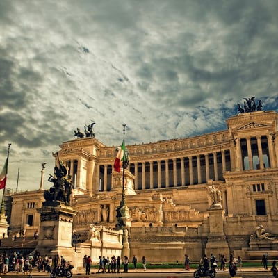 Vittorio Emanuele II Monument, known as the 'Wedding Cake' building, in Rome
