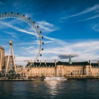 The London Eye seen from the River Thames