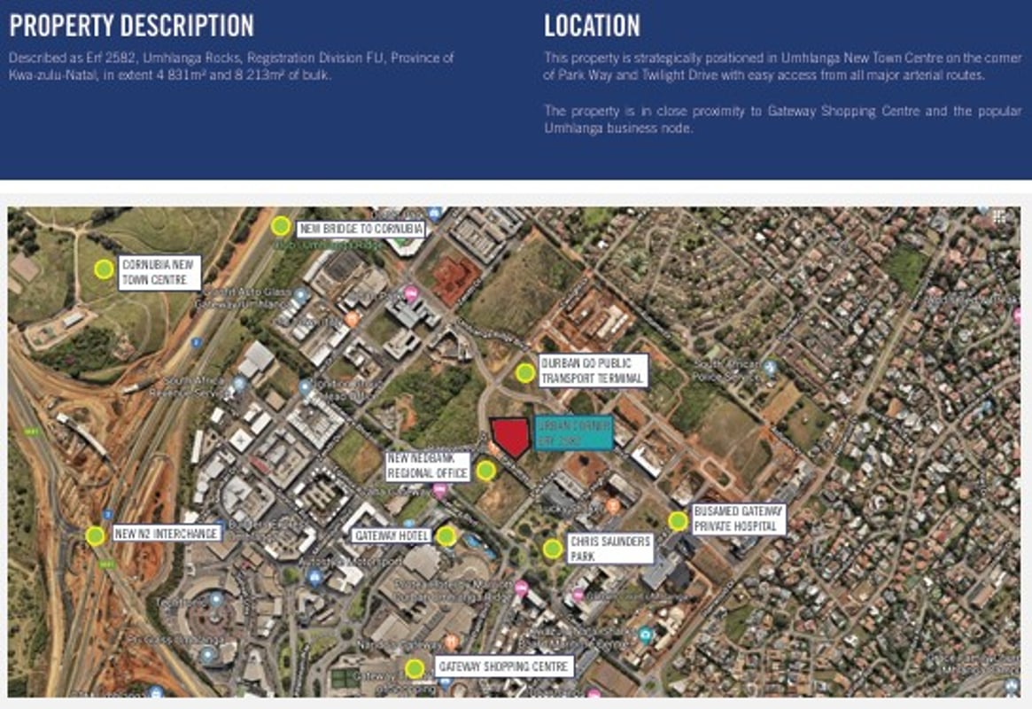 Prime Development Land For Sale in Umhlanga New Town
