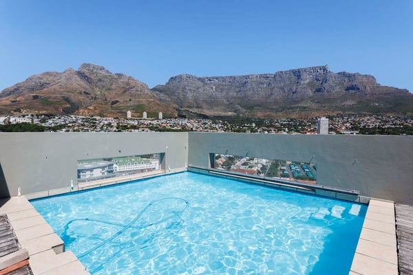 10th floor two bedroom, two bathroom, two parking, roof top pool and braai area