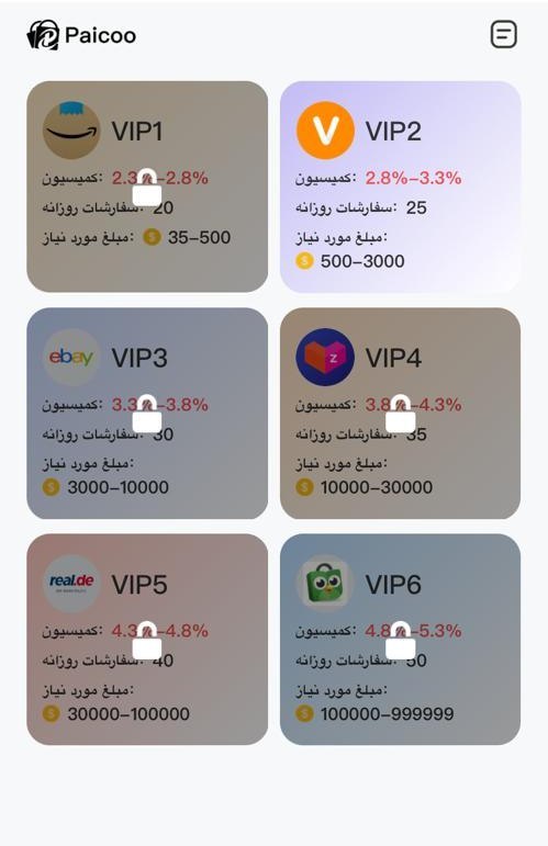 تصویری از پکج های برنامه پایکو