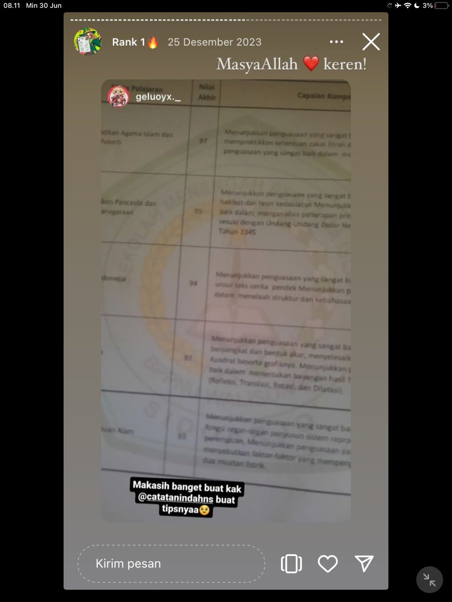 Image for FOTO KORBAN KECANDUAN BELAJAR PAKE "CATATAN INDAH" (GESER GAMBAR/CEK HIGHLIGHT IG CATATANINDAHNS BAGIAN "RANK 1"