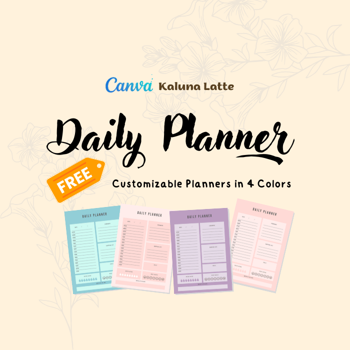 image for FREE 4 Customizable Daily Planner Canva Template button