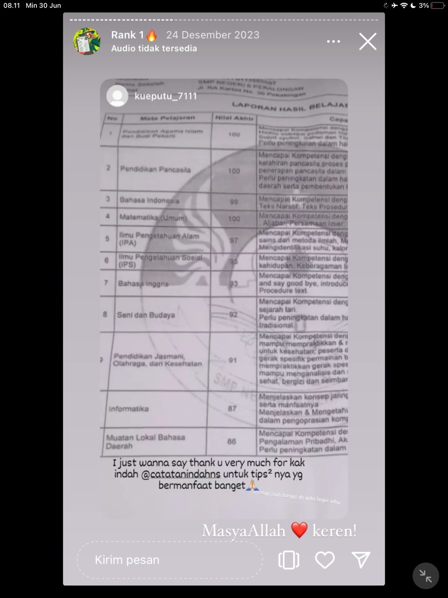 Image for FOTO KORBAN KECANDUAN BELAJAR PAKE "CATATAN INDAH" (GESER GAMBAR/CEK HIGHLIGHT IG CATATANINDAHNS BAGIAN "RANK 1"