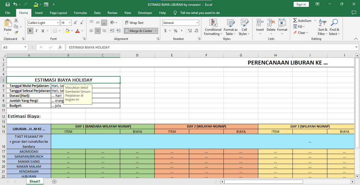 [FREE] Estimasi Biaya Liburan