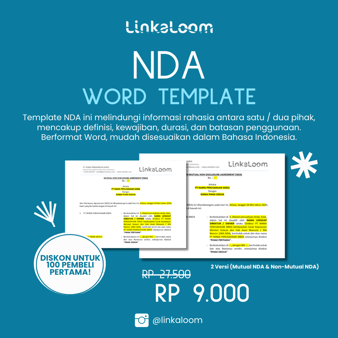 image for NDA Word Template | Tinggal Pakai! button