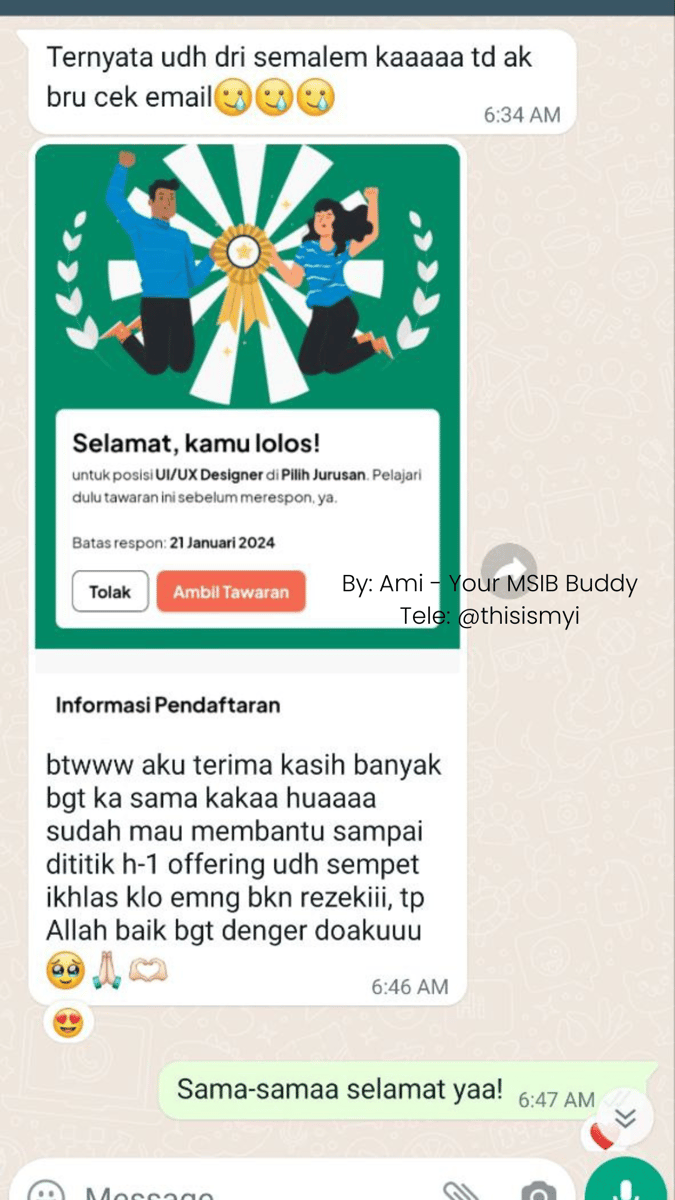 Image for Testimoni Bimbingan MSIB Batch 6