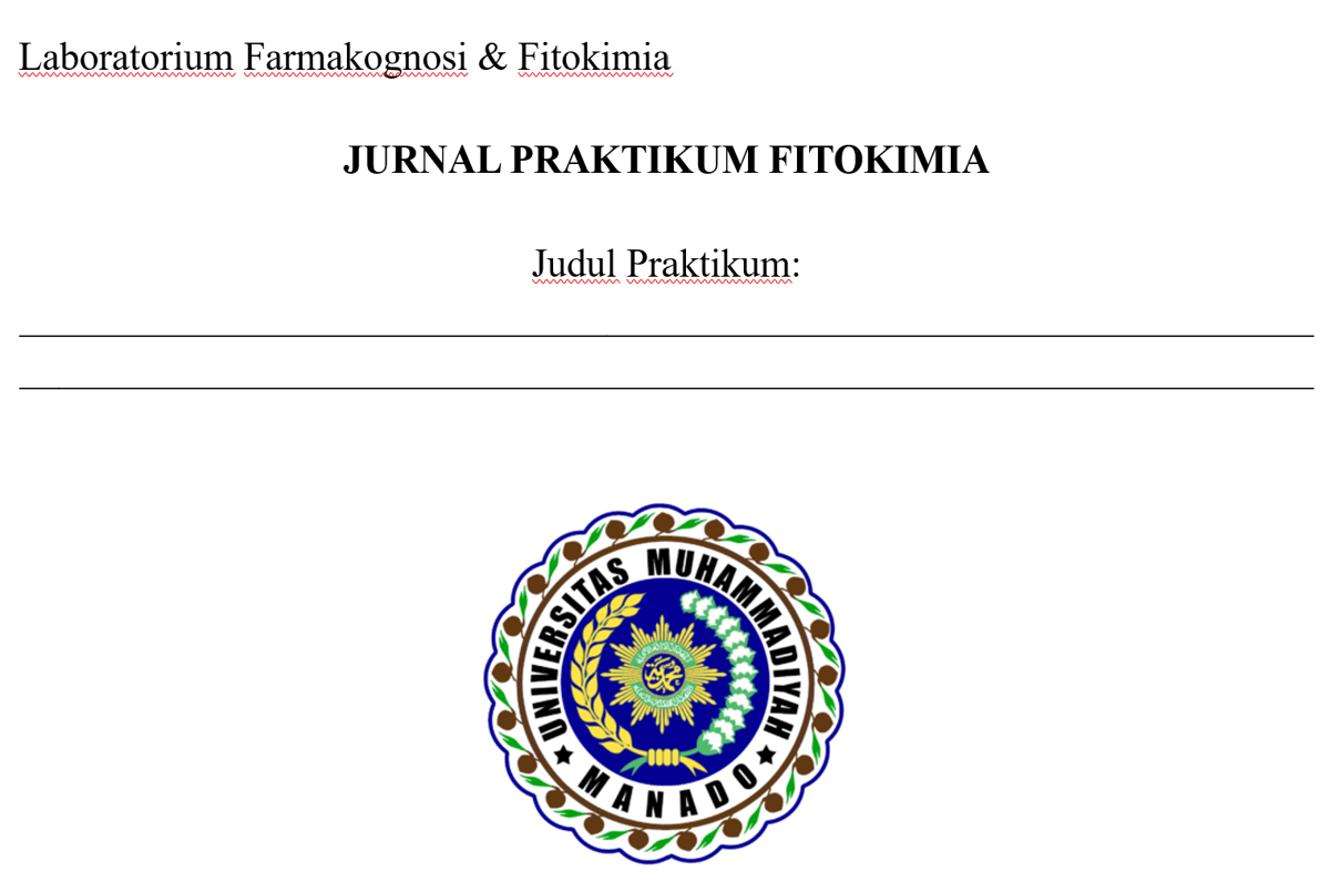 Image 0 for Preview Template Laporan Praktikum Fitokimia
